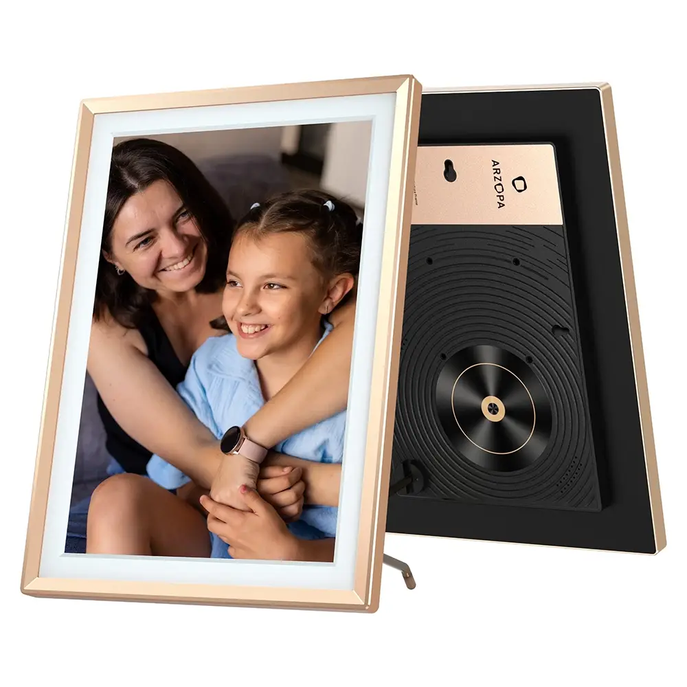 Digital Photo Frame 14 inch WiFi Digital Picture Frame Smart and Electronic 1920×1200 Full HD IPS Touch Screen Digital Frame App Controlled Photo Frame
