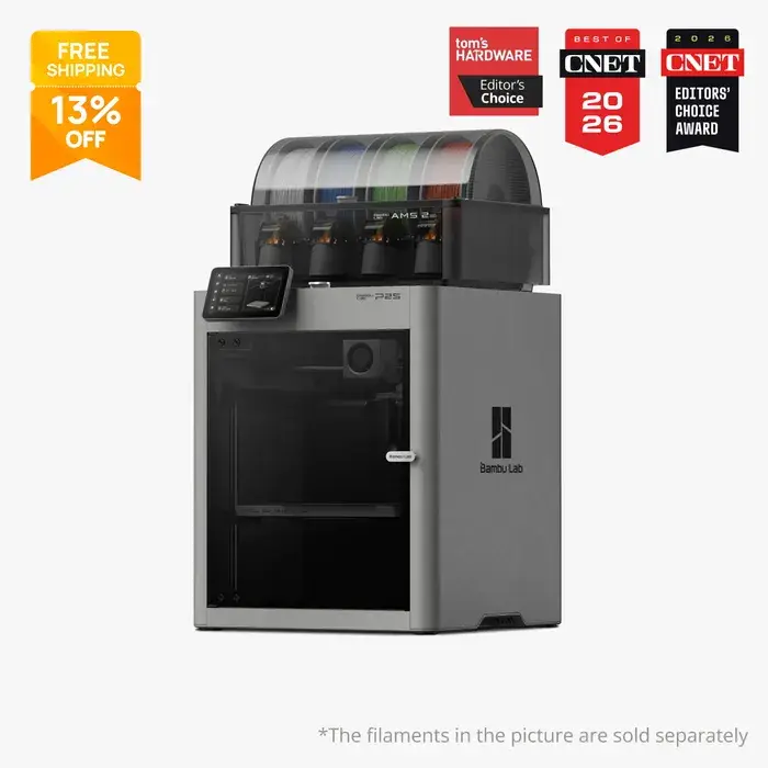 Bambu Lab P2S Combo 3D Printer with Fully Enclosed Chamber, AI Error Detection & AMS Multi-Color Printing, 256x256x256mm Build Volume