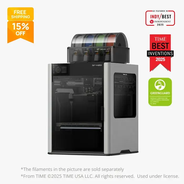 Bambu Lab H2D Combo Dual-Nozzle 3D Printer with 350 × 320 × 325 mm Build Volume