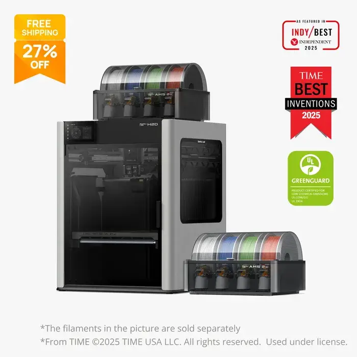 Bambu Lab H2D Pro Dual-Nozzle 3D Printer with 350 × 320 × 325 mm Build Volume
